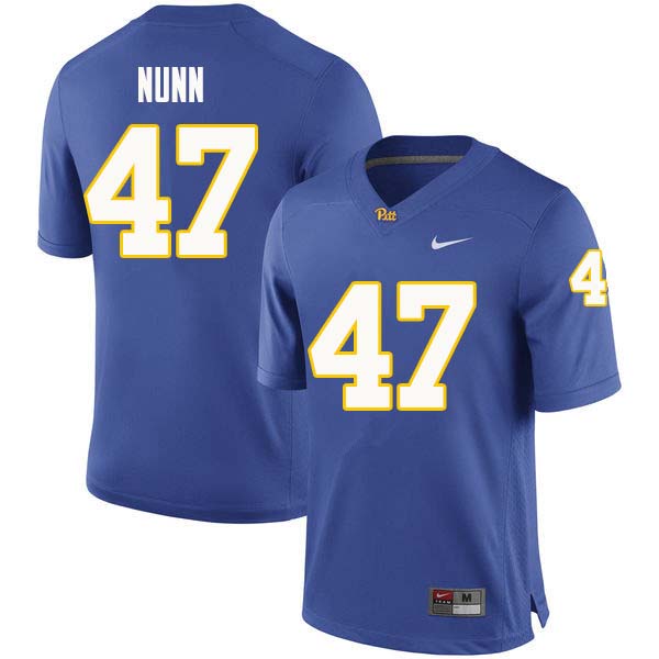 Men #47 Kyle Nunn Pittsburgh Panthers College Football Jerseys Sale-Royal